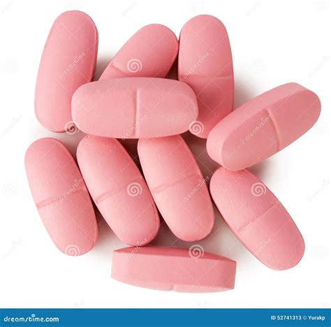 Pink Pills Isolated On A White Background Stock Image Image Of