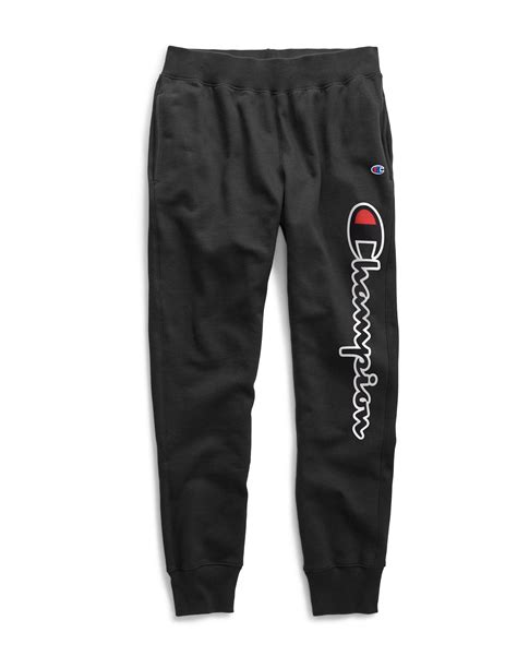 Champion Life® Big And Tall Fleece Pants Vertical Logo In Black For Men