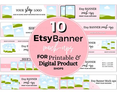 Templates For Etsy Shops Etsy Banner Mock Ups Sell Etsy