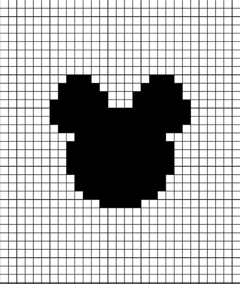 Mickey Mouse Head Pixel Art | Crochet disney, Pixel art, Pixel art grid