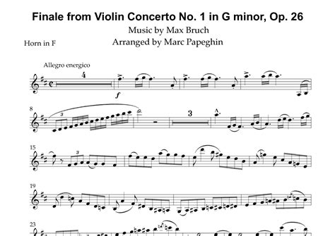 Finale From Violin Concerto No 1 In G Minor Op 26 Arr Marc