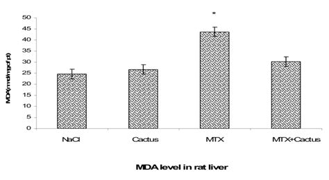 Lipid Peroxidation As Determined By Mda Level In Rat Liver P≤005