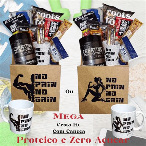 Presente Fitness Para Homem - Cesta FIT - 10 Itens - sem açúcar - Presente Fit/Fitness/Maromba ...
