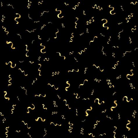 Premium Vector Golden Confetti And Streamer Ribbon Falling On Black