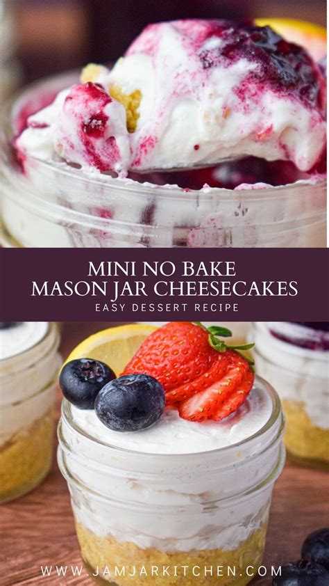 Mini No Bake Cheesecakes The Jam Jar Kitchen Recipe Mason Jar Cheesecake Mini No Bake