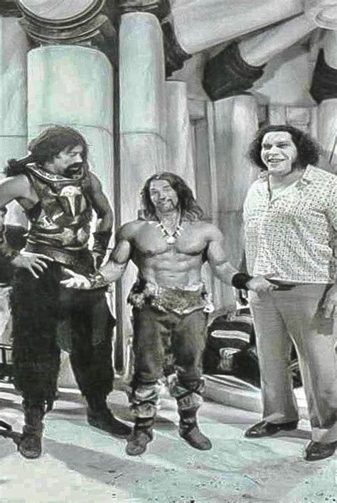 Arnold Schwarzenegger, Wilt Chamberlain & Andre the Giant on set ...