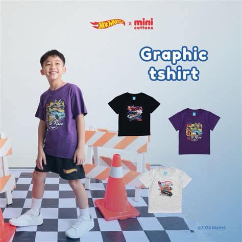 Jual Sale Hot Wheels X Minicottons Graphic Tshirt Kaos Grafis Anak Laki Laki Baju Hotwheels