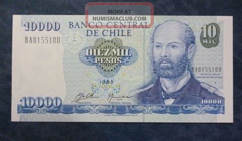 Chile Banknote 10000 Pesos Pick 156a Unc 1992