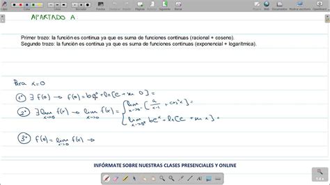 Ejercicio MatemÁticas Continuidad Y Derivabilidad De FunciÓn A Trozos Con Respecto A Dos