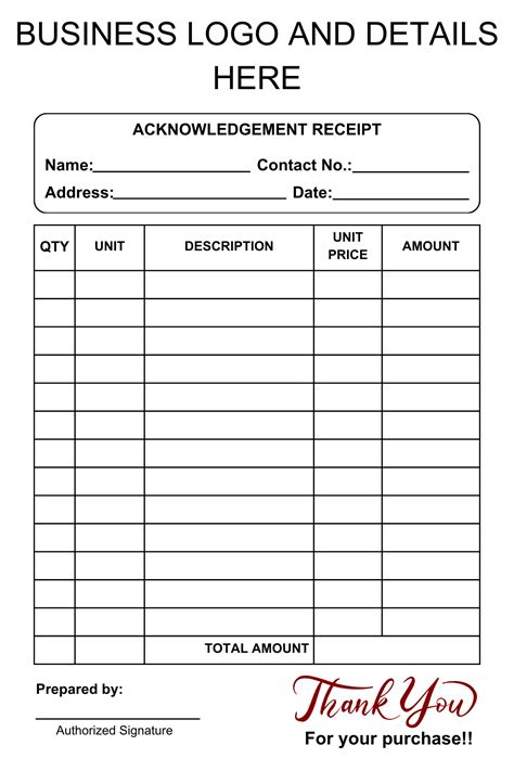 JM Creatink Customized Personalized Acknowledgement Receipt Pad A6