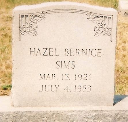 Hazel Bernice Sims M Morial Find A Grave