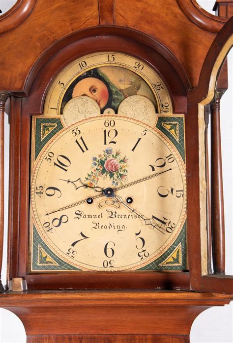 Lot Antique American Pennsylvania Tall Case Clock Samuel Breneiser