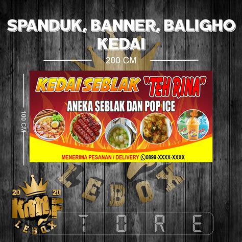 Jual Cetak Spanduk Banner Baligho Kedai Seblak X Meter Indonesia