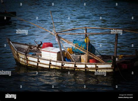 traditional colorful vietnamese fishing boats in Nam Du island, Kien ...