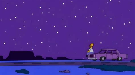 The Simpsons Homer Looking at the Stars Desktop Wallpaper 4K