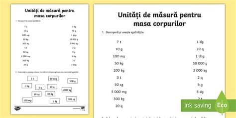 Unit I De M Sur Pentru Mas Descoper Egalit Ile Fi De Lucru