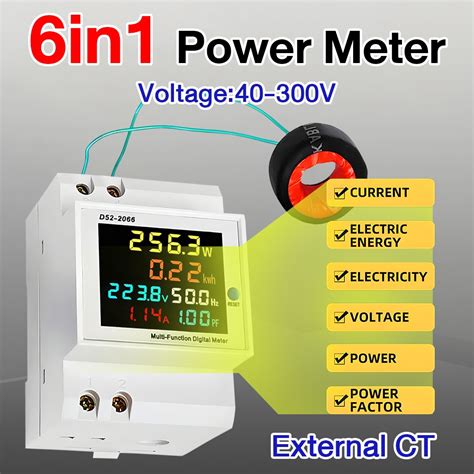 D In Din Rail Ac Monitor Voltage Current Power Factor Active