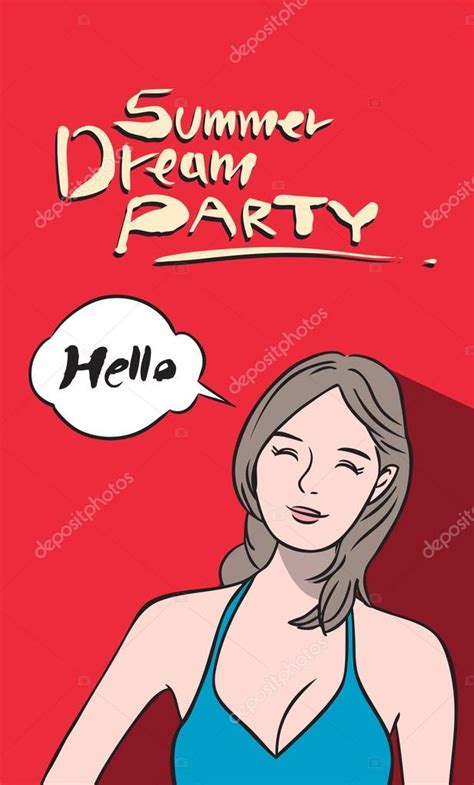 Hand Drawing Vector Pop Art Illustration Of Summer Party Urban Sexy