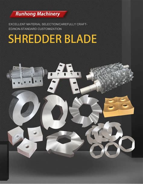 Single Shaft Shredder Rotor Blades Knives For Plastic Recycling Machine