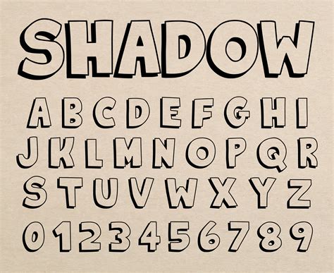 Shadow Font Shadow Script Drop Shadow Font Letters Font With Shadow