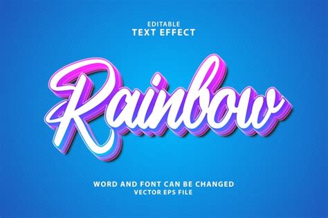 Premium Vector Rainbow 3d Editable Eps Text Effect