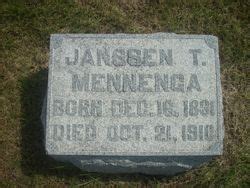 Janssen T John Mennenga 1831 1910 Homenaje De Find A Grave