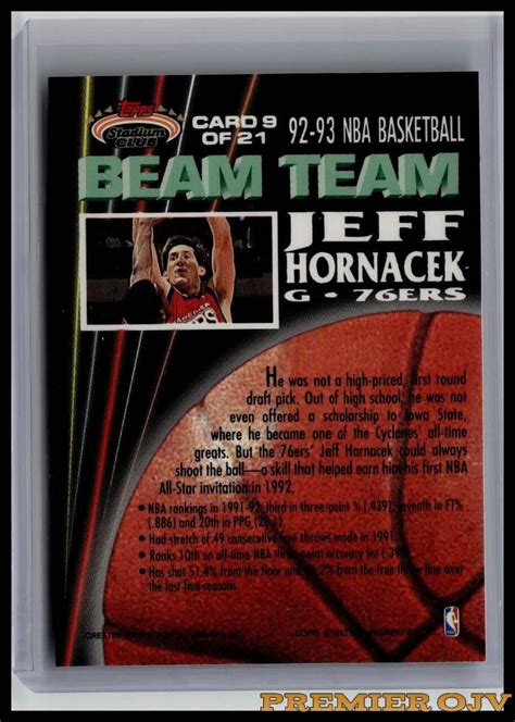 1992 93 Stadium Club 9 Jeff Hornacek Beam Team Members Only Premier OJV