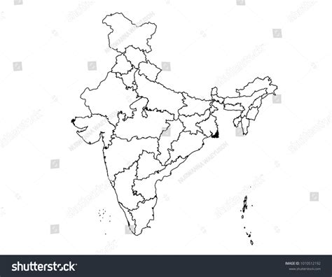 India Outline Map Detailed Isolated Vector Vector Có Sẵn Miễn Phí Bản