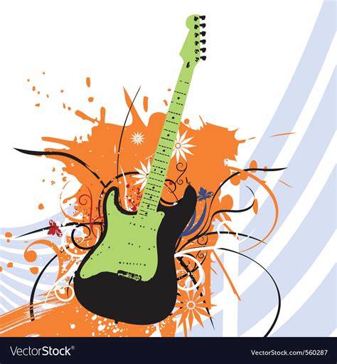 Grunge Guitar Royalty Free Vector Image Vectorstock