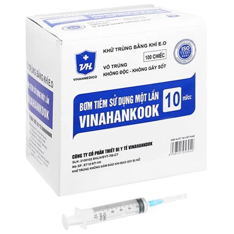 Bơm tiêm sử dụng một lần Vinahankook 10ml/cc 23G x 1’’ hộp 100 cái - 05 ...