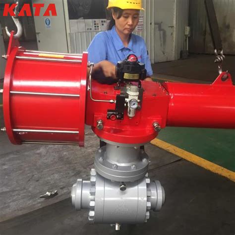 Kata Valve Pneumatic Shut Off Ball Valve Trunnion Mounted Butt Welded