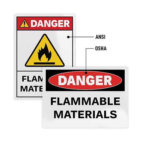 Osha Vs Ansi Safety Sign Standards Comparison