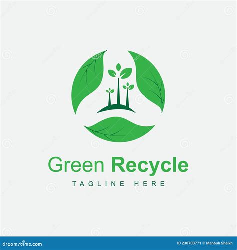 Green Leaf Recycle Logo Design Template Natural Always Recycle Stock