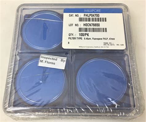 New Millipore Fluoropore FHLP Membrane Filters 0 45 µm Pack of 100