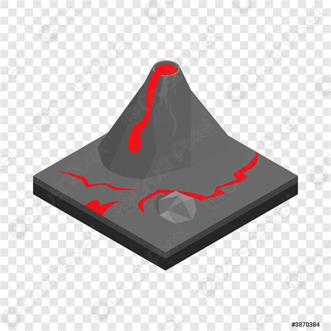 Volcano landscape isometric icon - stock vector 3870384 | Crushpixel