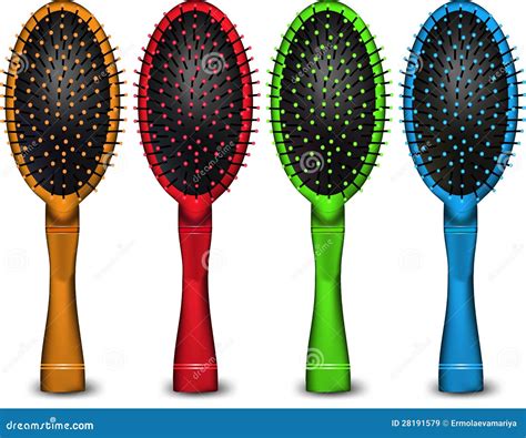 Set Of Colored Hair Brush Vector Royalty Free Stock Images Image 28191579