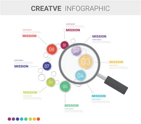 Magnifying Glass Infographic For Global Business And Financial Element