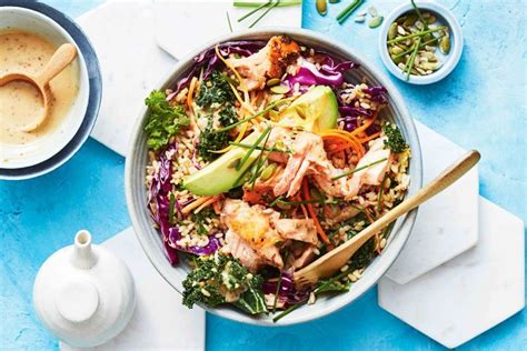 15 Minute Salmon And Sesame Rice Superfood Bowls Recipe