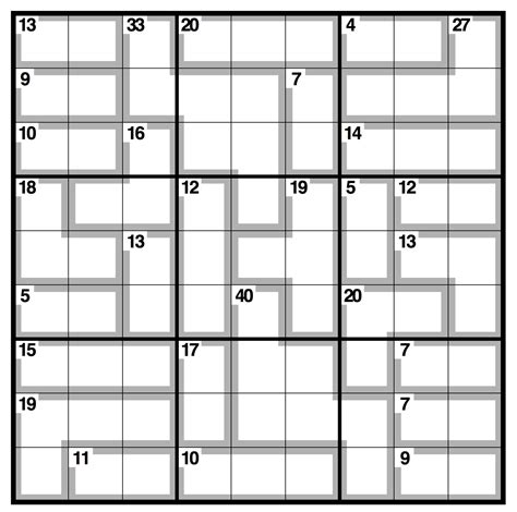 Printable Killer Sudoku