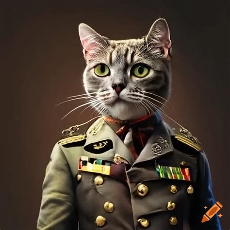 Cat Dressed As A Military General On Craiyon