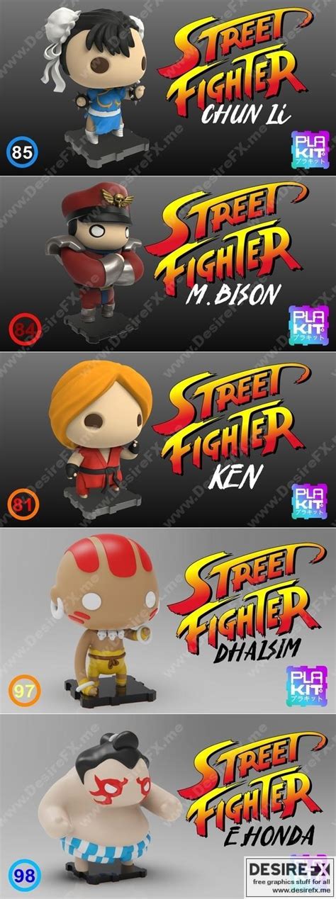 Desire FX 3d Models Plakit Street Fighter Pack 1 3D Print Model STL