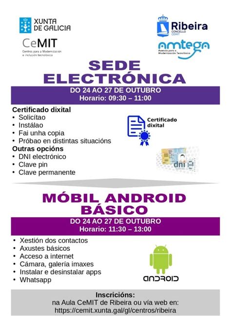 En Ribeira dous cursos sobre sede electrónica e uso básico de móbil