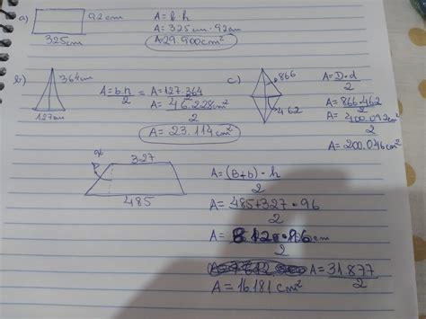 Calcule As Reas Das Figuras Abaixo Braincp