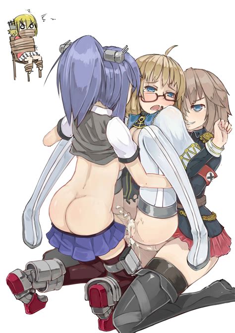 Rule 34 4girls Absurdres Anal Angry Armband Ass Bismarck Zhan Jian Shao Nyu Black Legwear