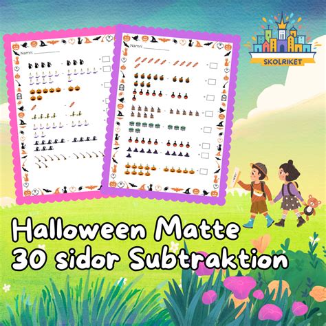 Halloween Matte 30 Sidor Subtraktion Teach Academy