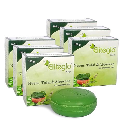 Buy Eliteglo Neem Tulsi And Aloevera Soap 100GM EACH SOAP Pack Of 6