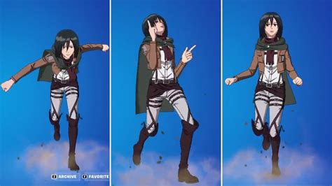 Nuevas Skins Y Emotes De Attack On Titan En Fortnite 🔥😨 Mikasa Y Levi Youtube