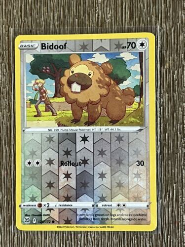 Pokémon Brilliant Stars Bidoof 120 172 Reverse Holo eBay