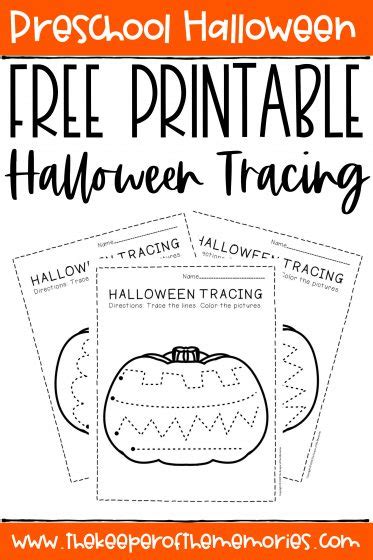 Free Printable Tracing Halloween Preschool Worksheets - The Keeper of ...