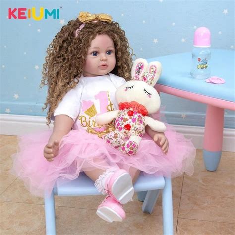 KEIUMI poupée bébé Reborn en Silicone 24 pouces corps en tissu de